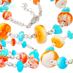 Jewelry Set Is Made Of Sterling Treatment Turquoise Orange Spiny Oyster And S925 Silver With A Unified Style It Fully Shows
