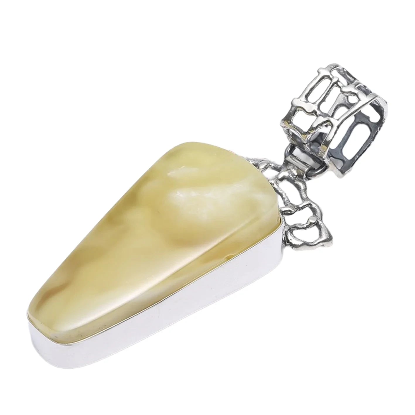 Honey Baltic Amber Pendant 35.5g Yellow Color Spiritual And Healing Jewelry For Growth Irregular Amebr As Gift For Family Lover