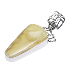 Honey Baltic Amber Pendant 35.5g Yellow Color Spiritual And Healing Jewelry For Growth Irregular Amebr As Gift For Family Lover