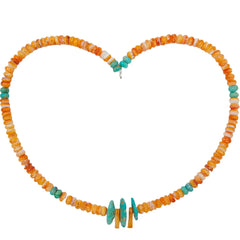 Natural Turquoise Roundle Beads And Spiny Oyster Beads Choker Simple Handmade Jewelry For Making Jewelry Holiday Gift Summer