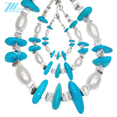 Natural Turquoise Bracelet Delicate Natural Pearls And Turquoise Beautiful Bracelet Goddess Essential Popular Hot Sale