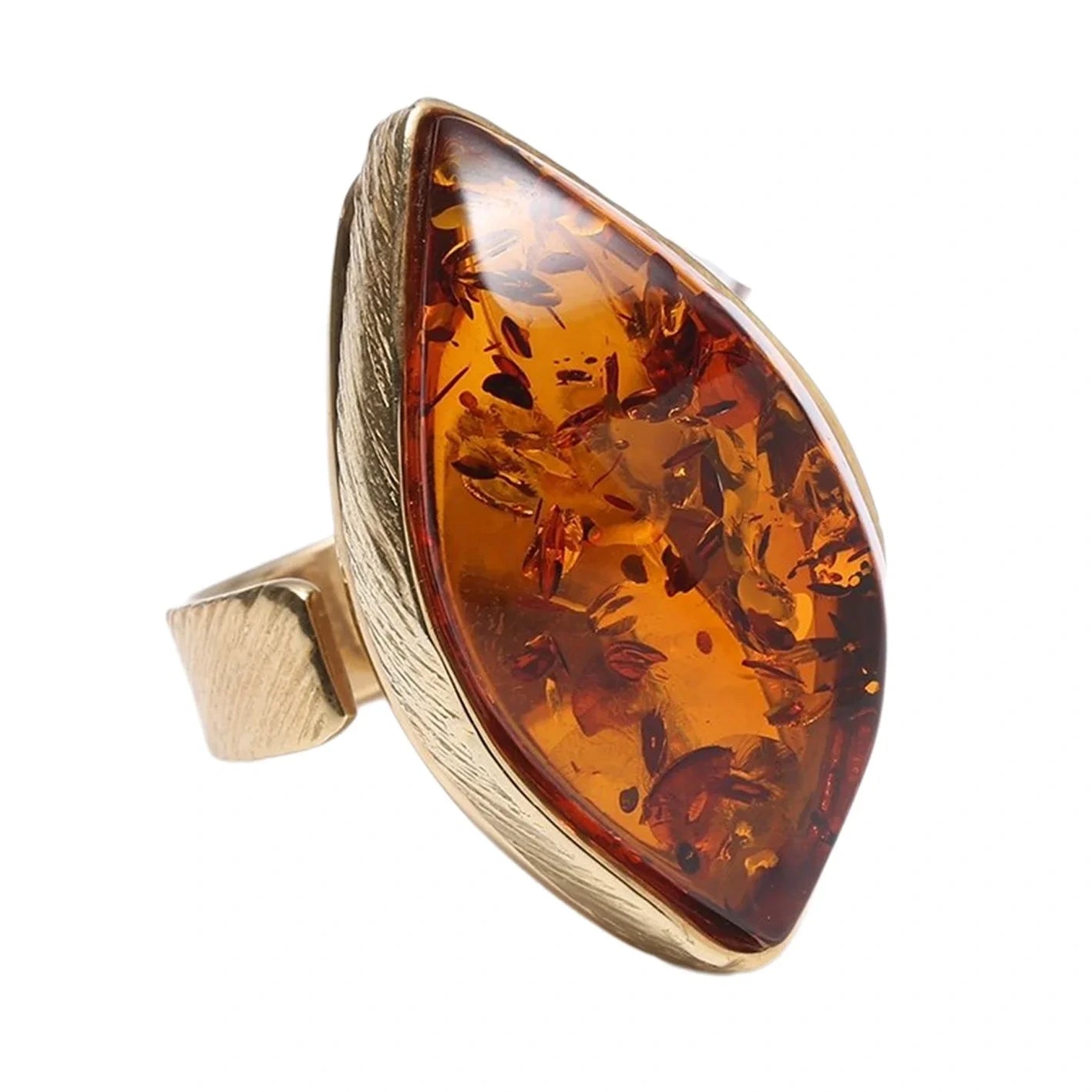Amber Ring Gemstone Huge Sgemstone Red Color Beautiful Jewelry Handmade Designer Exquisite Ring