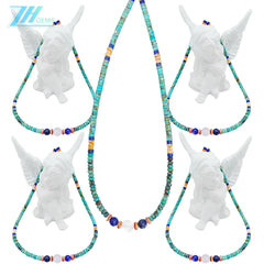 Natural Turquoise Lapis Lazuli Sodalite Crystal Spiny Oyster 12.6g Necklace High Quality Gemstone Healing Necklace Gift