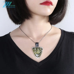 Amber Gemstone Pendant Handmade Gift For Her Baltic Amber Pendant Jewelry Set High Quality Gemstone Huge Drop Free-shape 20.8g