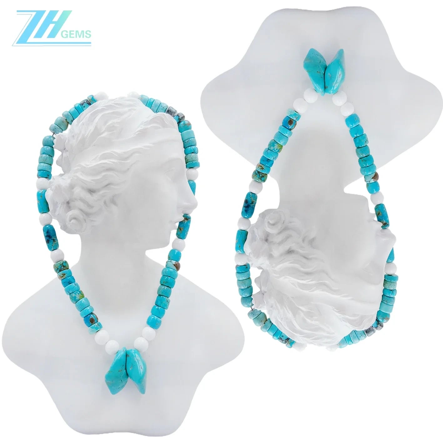 49g Natrual Turquoise Tridacna 16inch Simple Atmosphere Necklace For Gift Summer Choice For Lover Or Family