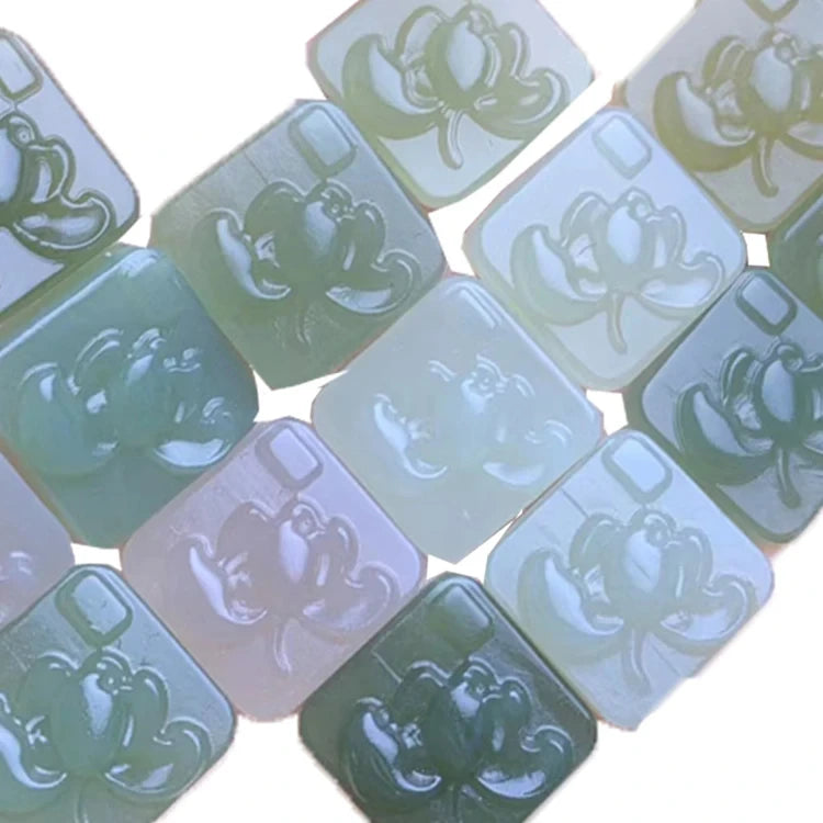 Decorative Crafts Nephrite Natural High Quality Square Shape Gems