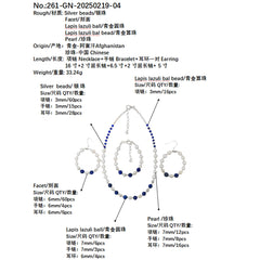 Jewelry Three-piece Set Natural Lapis Lazuli Beads Pearls Perfect Combination Bracelets Necklaces Earring Jewelry Handmade