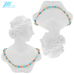 Natural Turquoise Spiny Oyster And Burma Jadeite Heishi Free-shape And Roundle Beads Gemstone For Making Jewelry Holiday Gift