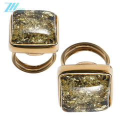 Natural Elegant Green Baltic Amber Ring Gift For Her Stone Ring Summer Woman Gift Sterling Silver Ring