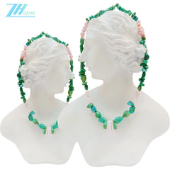 Natural Turquoise And Pink Opal With Free-shape Size 16inch Green And Pink Color Handmade Gift Color Jewelry Making