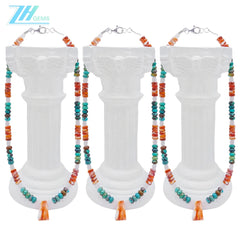 Spiny Oyster Rose Quartz Natural Turquoise 16inch Orange Green Gemstone 23g As Gift For Mon And Girlfriend Summer