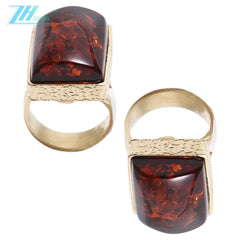 Red Amber Ring Ruby Baltic Amber Adjustable Size Resizeable Statement Jewelry Gift For Her Summer Choice Idea Unisex