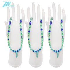 Natural Turquoise And Lapis Lazuli Green With Blue Color 25.8g Square And Free-shape Beads Necklace Periphery Jewelry Present