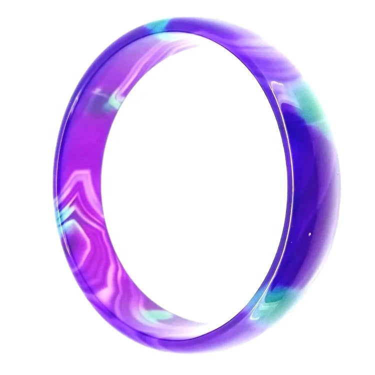 53mm-63mm Agate Stone Band Bangle Purple Gemstone Width Bangle Woman Man Bangle Best Gift