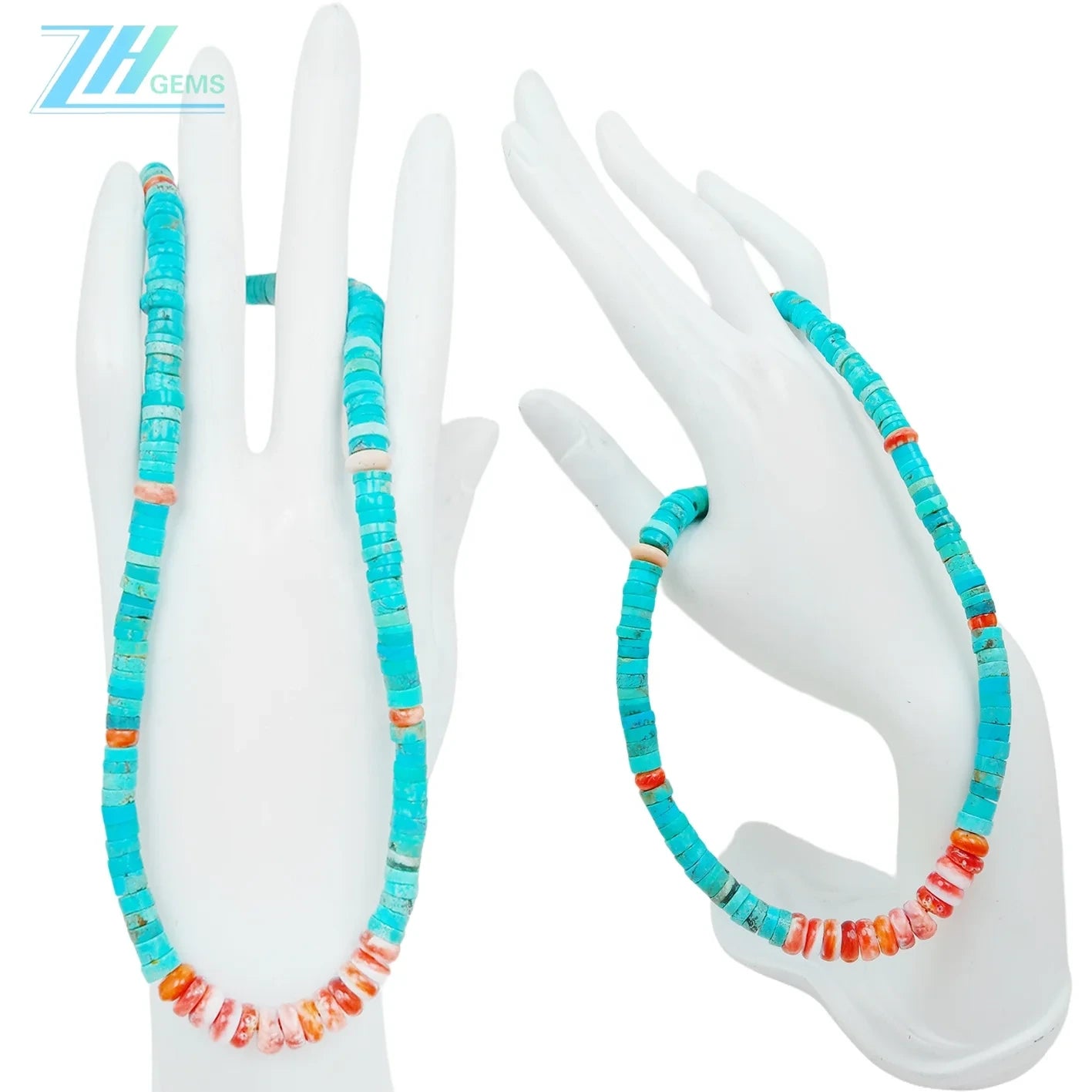 28.9g Natural Turquoise And Spiny Oyster 16inch Simple Atmosphere Jewelry For Gift Choice Fashion Design Handmade