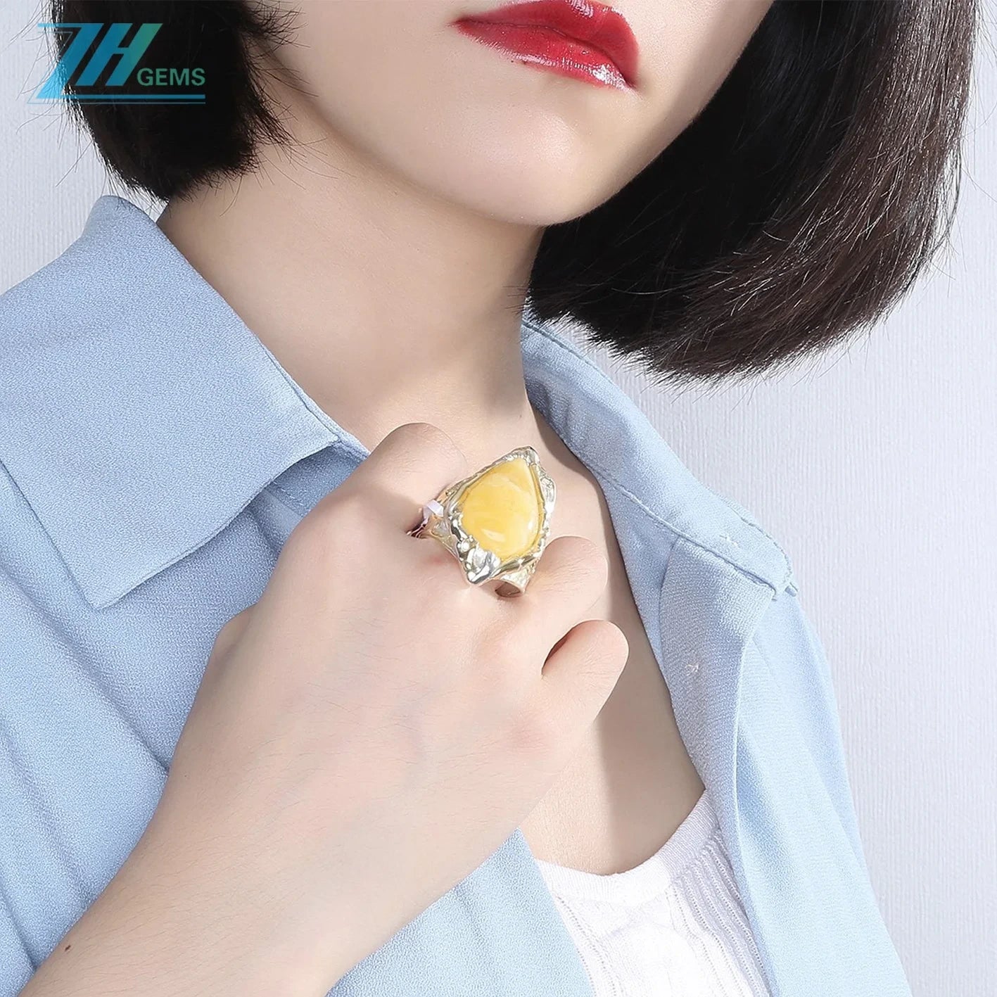 Amber Ring Spiritual And Healing Jewelrywomen Jewelry Gift Handmade Designer Gorgeous Ring Made Of Natural Amber