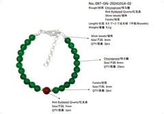 Chrysoprase Bracelet Red Rutilated Quartz With S925 Silver Authentic Bracelet High Jewelry Designer Custom