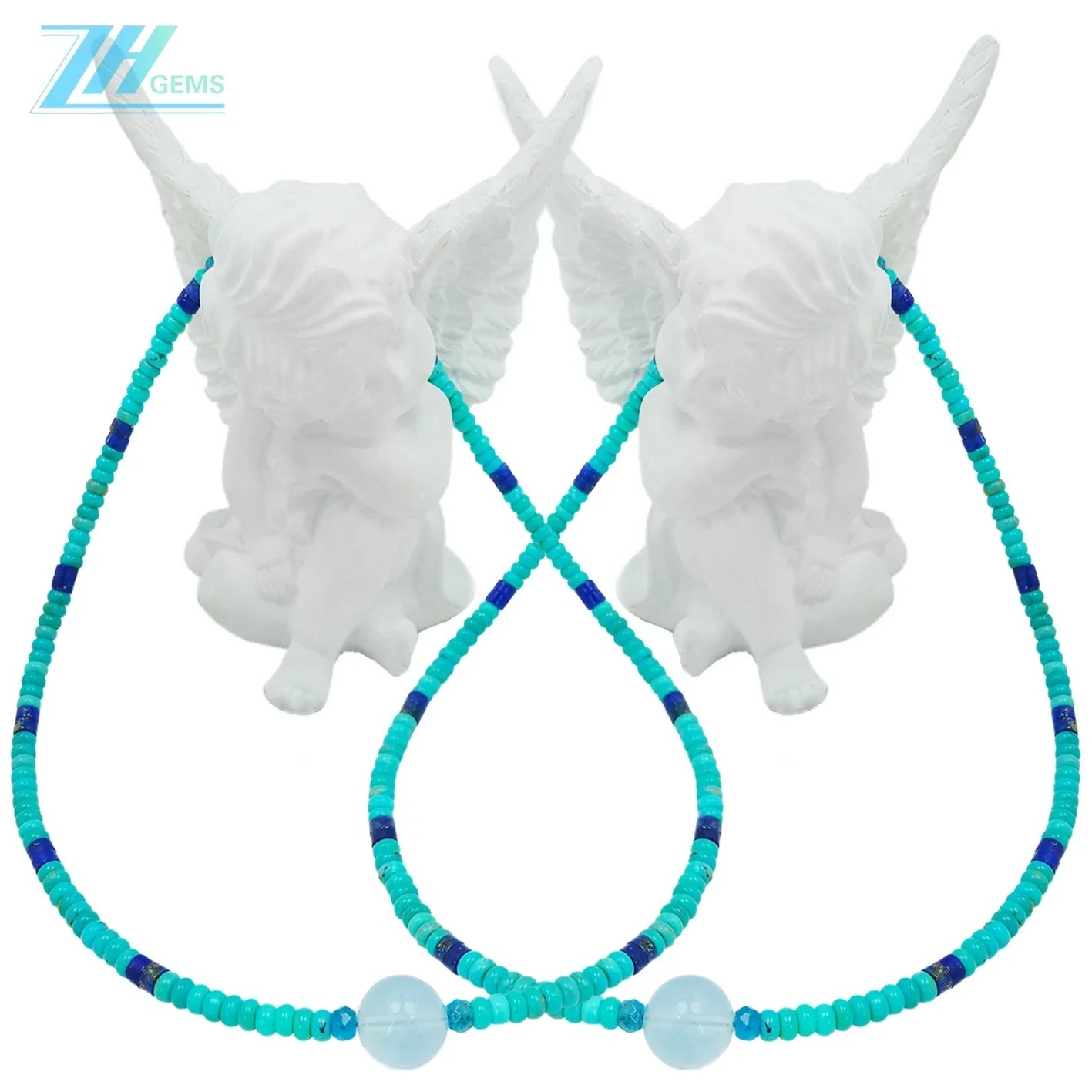 Natural Turquoise Lapis Lazuli Fluorite Fluorspar And Amazonite Distinct Jewelry Handmade Necklace Delicate Gift Summer Choice