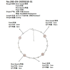 Simple Style Natural Rose Quartz Natural Pearl Beautiful Necklace For Women Spring Hot Sale Jewelry Original Design