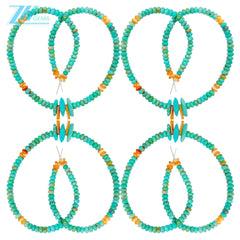 Natural Turquoise Free-shape Beads And Spiny Oster Accessory With 925 Silver Beads Jewelry Beautiful Necklace Gift For Her