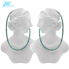 Natural Turquoise Faceted Apatite Gemstone Green Blue 16inch 12gram Birthday Gifts For Him Or Her Lovely Jewelry For Women