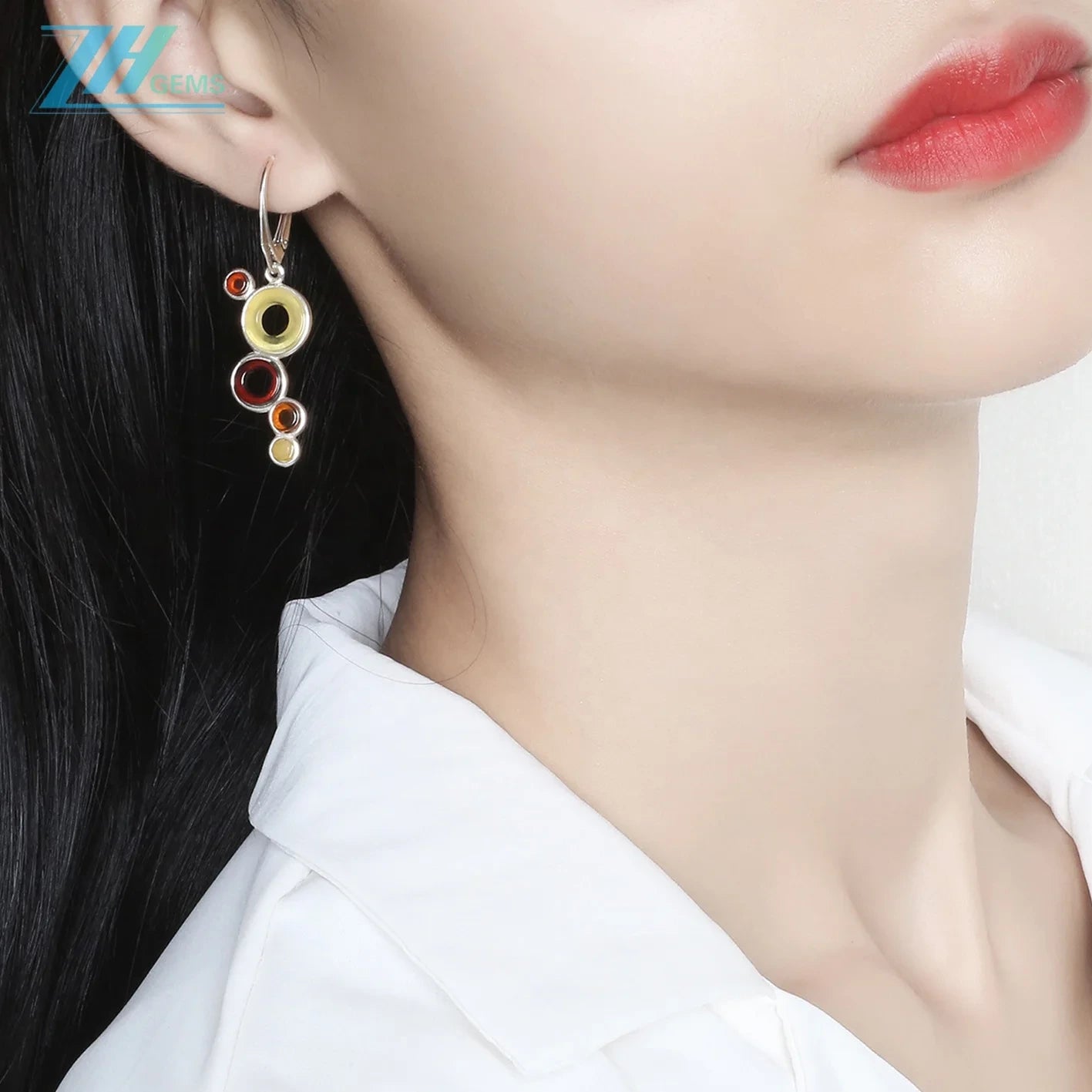 Baltic Amber Gemstone 925 Silver Earrings Teardrop Amber Handmade Jewelry Earring Gift For Love And Mom