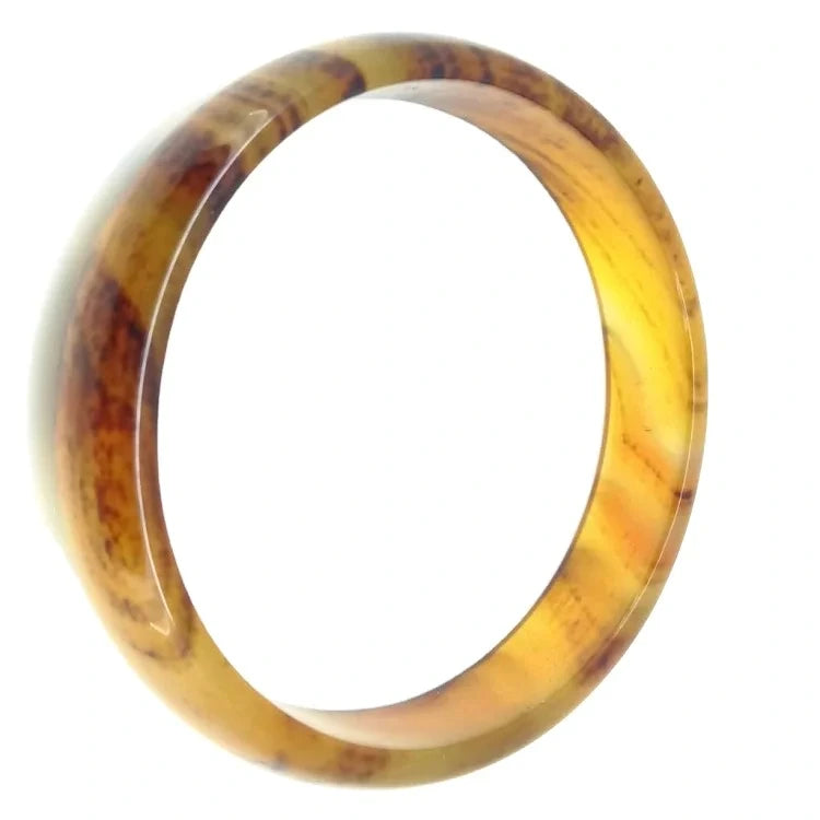 Natural Jewelry Brown Agate Gemstone Woman Man Bangle Best Gift 53-63mm