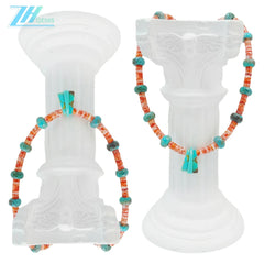 Natural Turquoise And Spiny Oyster Jewelry Elegance With Simplicity For Jewelry Making Fashion Design Holiday Gift Multi Stone