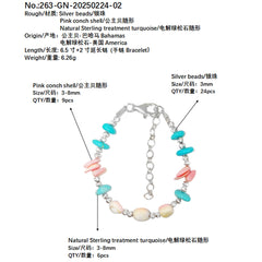 Natural Sterling Treatment Turquoise And Pink Opal Bracelet Full Of Unique Style Providing A Comfortable Wearing Experience