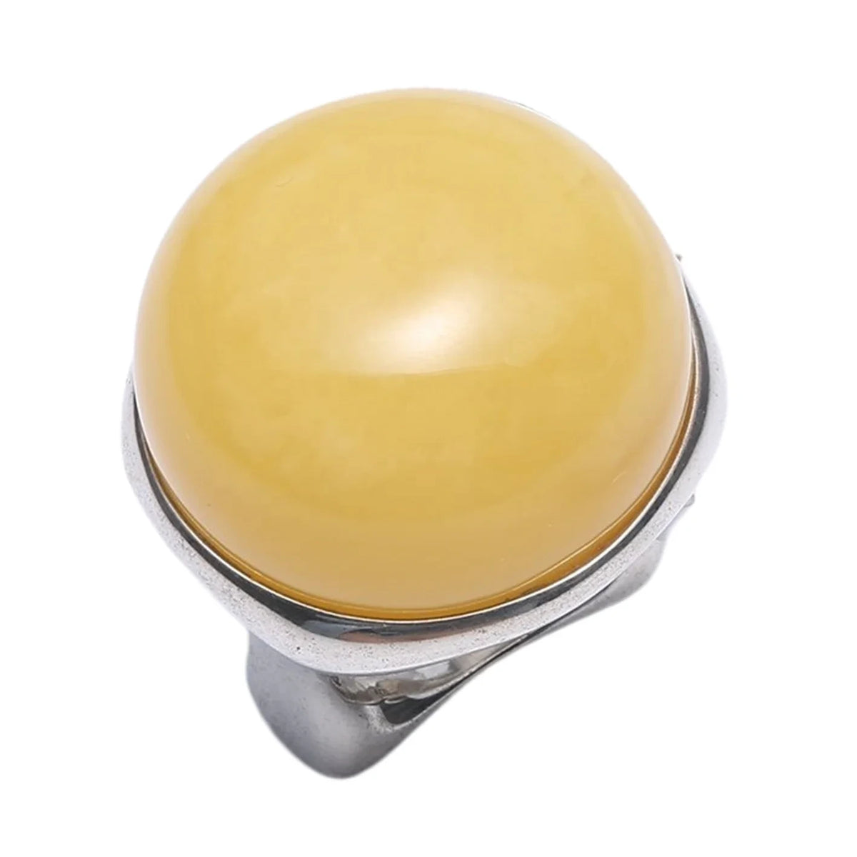 Amber Ring Yellow Color 28.5g Energy Silver With Natural Amber Beads Summer Gift Choice For Family Lover Girlfriend