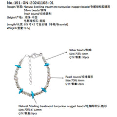 Winter Holiday Gifts S925 Silver & Natural Pearl Turquoise Pretty Goddess Jewelry Natural Jewelry Jewelry Design