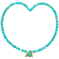 Natural Turquoise And Orange Spiny Osyter Beads 16inch Round Beads Free-shape Gemstone Necklace Blue As Atmosphere Gift For