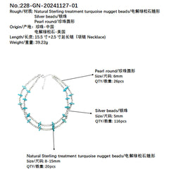 High Quality Turquoise Pearl Necklace S925 Silver Fashion Suitable For Popular Custom Necklaces Designer Carefully Designed
