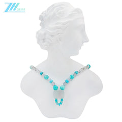 Natural Turquoise Black Rutilated Quartz Labradorite Fluorite Fluorspar And Amazonite Making Necklace Beautiful Surperising