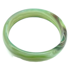 53mm-63mm Green Agate Stone Band Bangle Gemstone Width Bangle Woman Man Bangle Best Gift