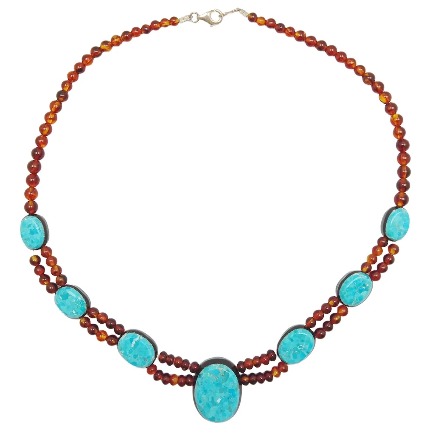 Amber Natural Turquoise 25.7g Color Red Match Blue Combination Jewelry Necklace Delicate Gift As Surprising Choice Summer