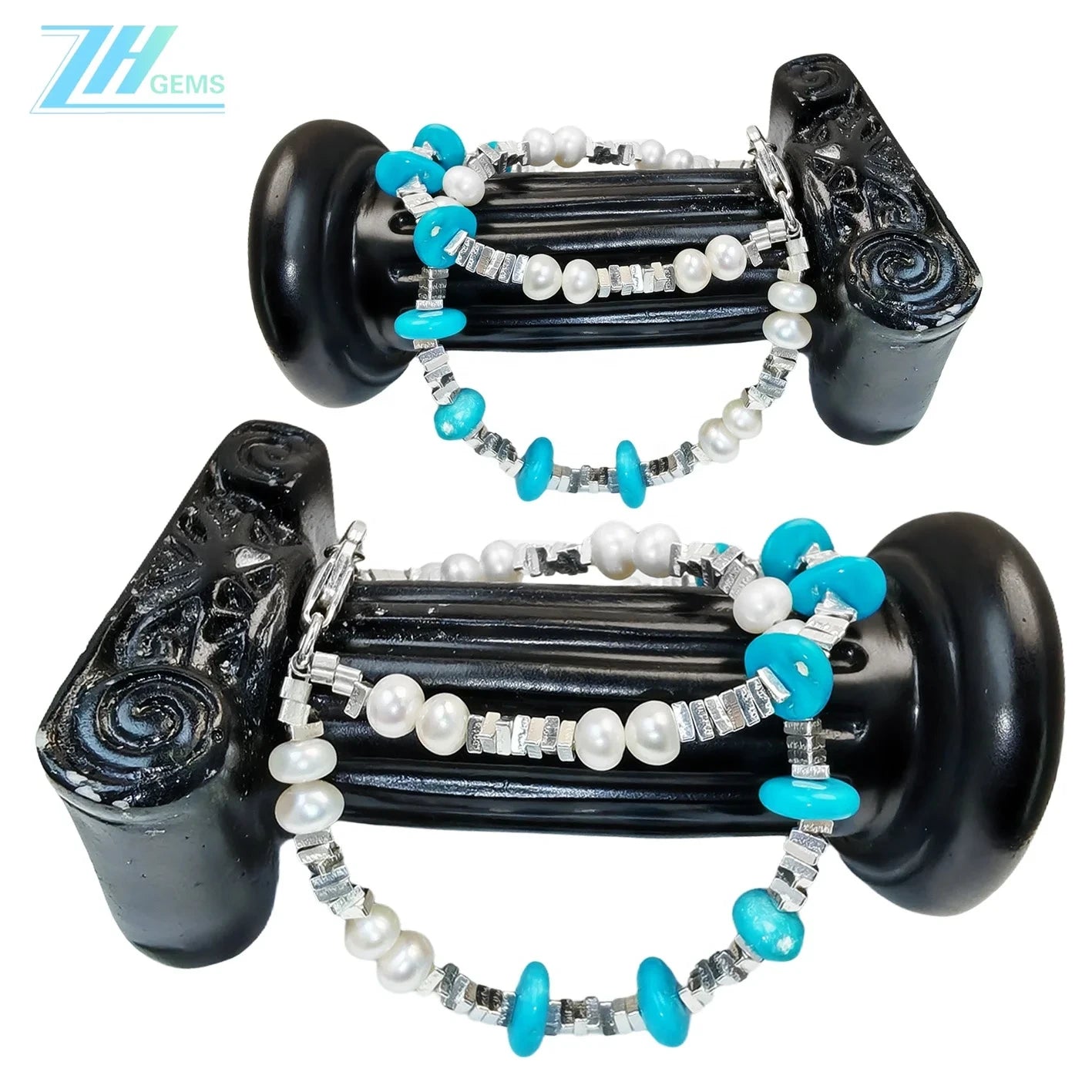 High Quality Natural Turquoise Premium Women's Bracelet Delicate S925 Silver Natural Pearl Beautiful Jewelry Bracelet1