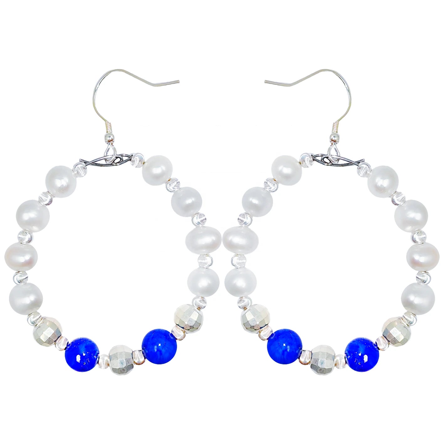 Natural Pearl Earrings Natural High Quality Lapis Lazuli Beads 5 Inch Jewelry Earrings Are Selling Well All Over The World