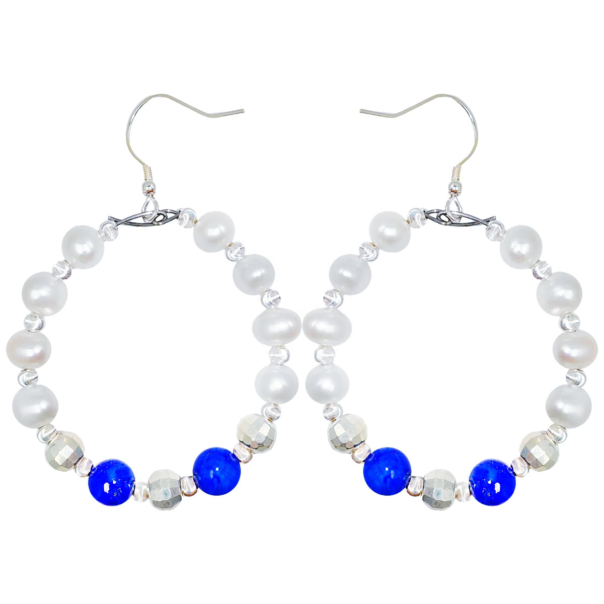 Natural Pearl Earrings Natural High Quality Lapis Lazuli Beads 5 Inch Jewelry Earrings Are Selling Well All Over The World