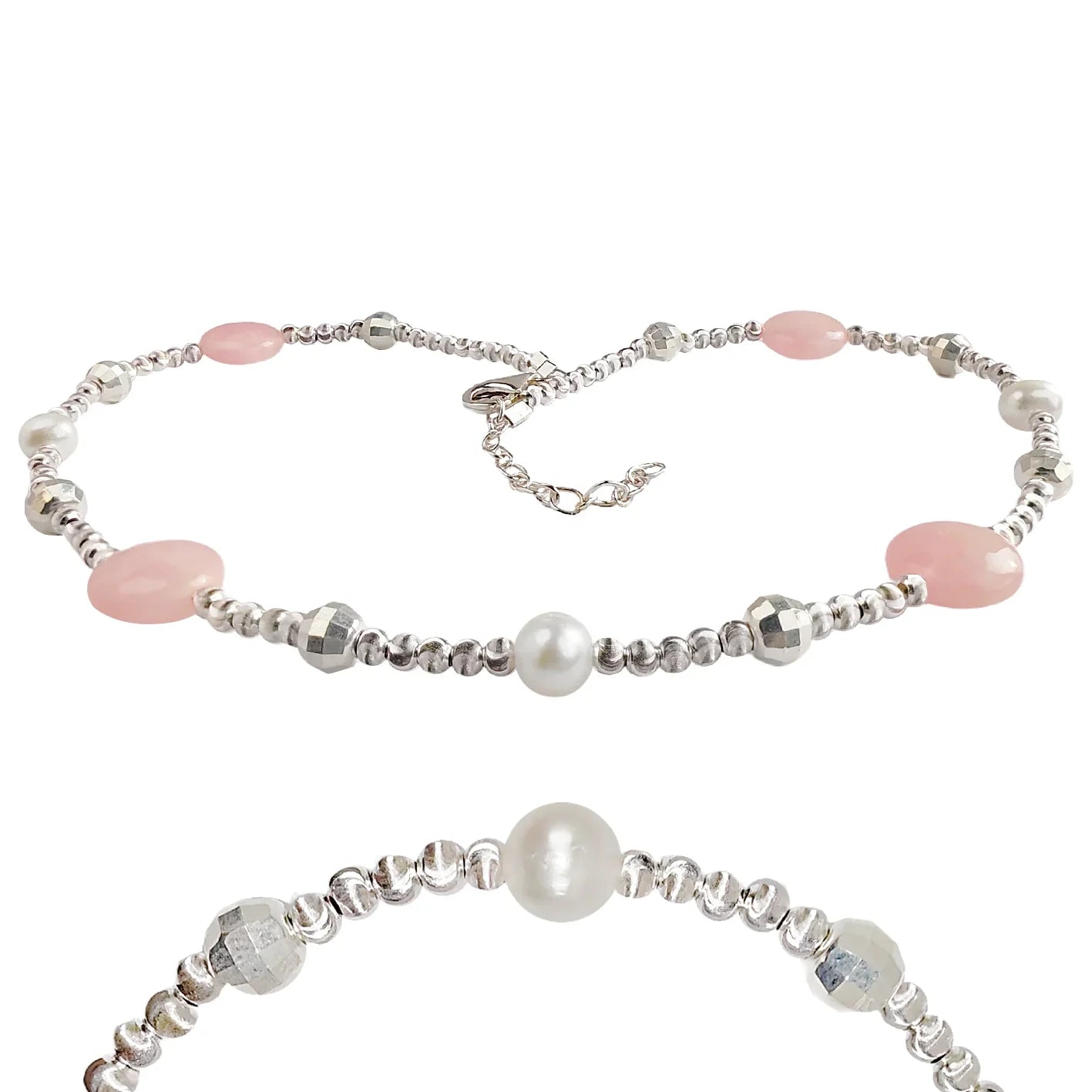 Simple Style Natural Rose Quartz Natural Pearl Beautiful Necklace For Women Spring Hot Sale Jewelry Original Design