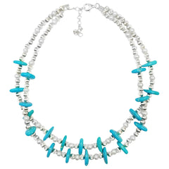 Necklace Natural Turquoise Necklace Pair With Delicate Natural Pearls And Turquoise Beautiful Jewelry Necklace Winter Gifts