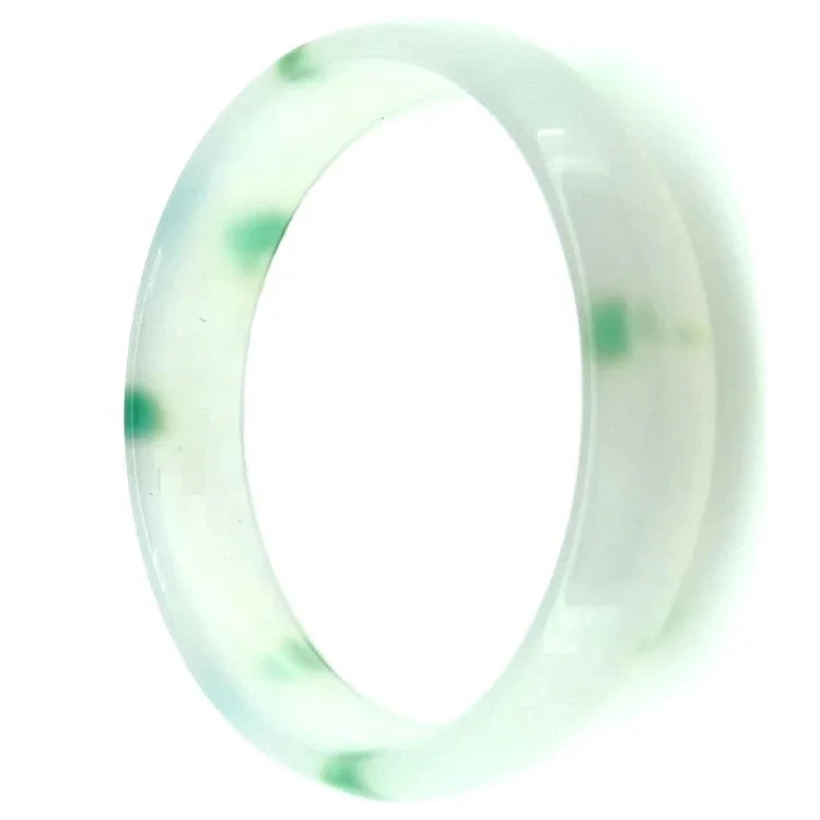 Natural Jewelry White-green Agate Gemstone Woman Man Bangle Best Gift 53-63mm