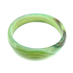 53mm-63mm Green Agate Stone Band Bangle Gemstone Width Bangle Woman Man Bangle Best Gift