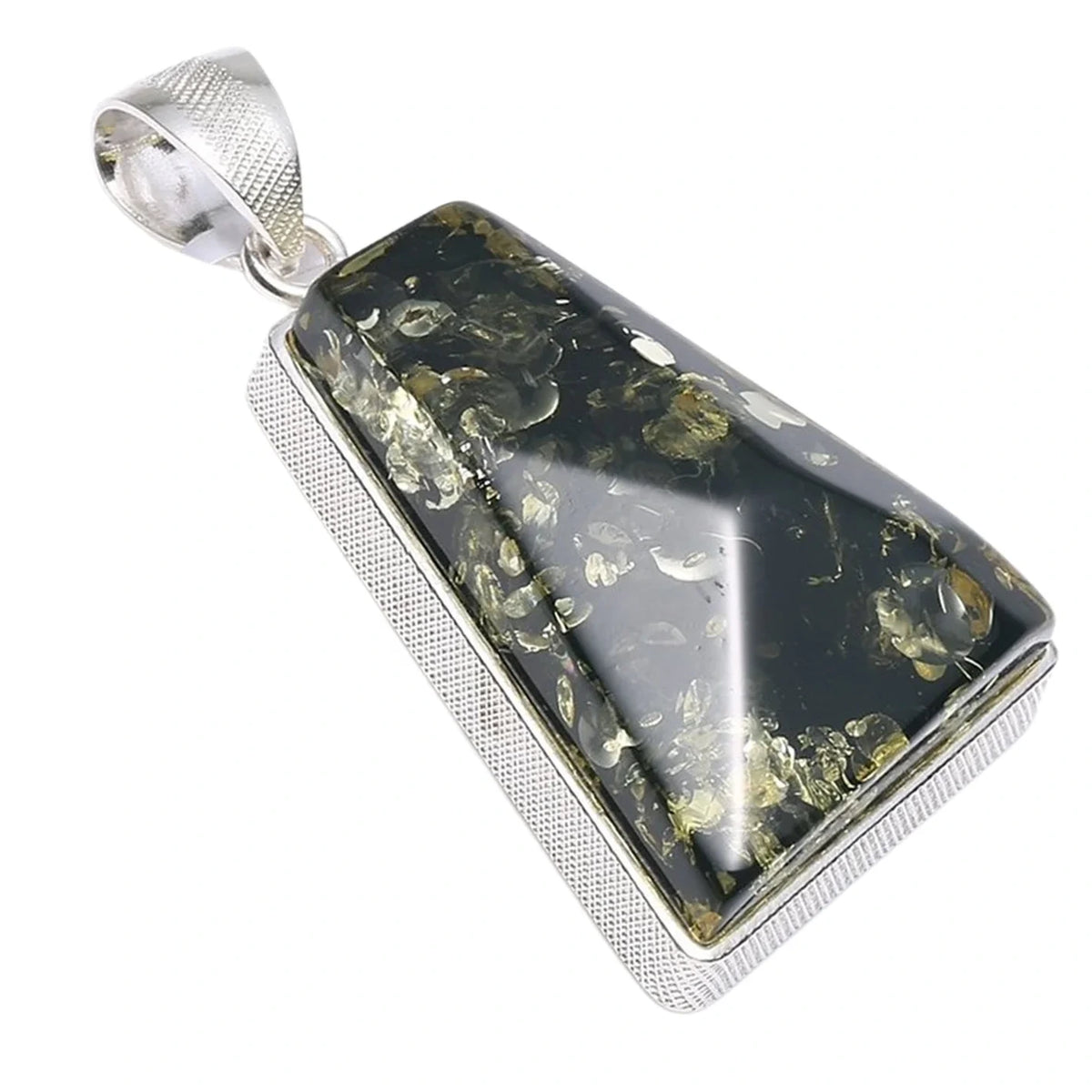 Green Amber Pendant Natural Baltic Amber Silver Jewelry Elegant Gift For Her Gift For Him Blue-green Pendant