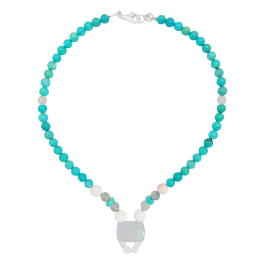 Natural Turquoise Pink Opal Rose Quartz And Labradorite With Color Green Gray Pink Gemstone Delicate Round Gemstone Beads