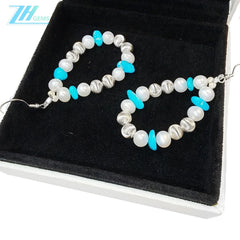 High Quality Pearl Earrings Turquoise With S925 Silver Delicate Bracelet Jewelry Custom Design Modern Style Jewelry