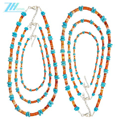 Orange Spiny Oyster High Quality Natural Turquoise Necklace Turquoise Necklace High Women's Jewelry With Delicate S925 Silver