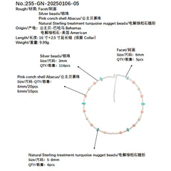 Pink Blue Natural Jewelry Collar Pink Opal Fish And Natural Turquoise Chinese New Year Gifts For Family