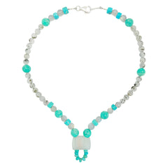 Natural Turquoise Black Rutilated Quartz Labradorite Fluorite Fluorspar And Amazonite Making Necklace Beautiful Surperising