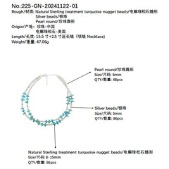 Turquoise Popular Jewelry S925 Silver And Natural Turquoise With Pearls High Quality Luxury Niche Style Bracelet Hot Sellers1